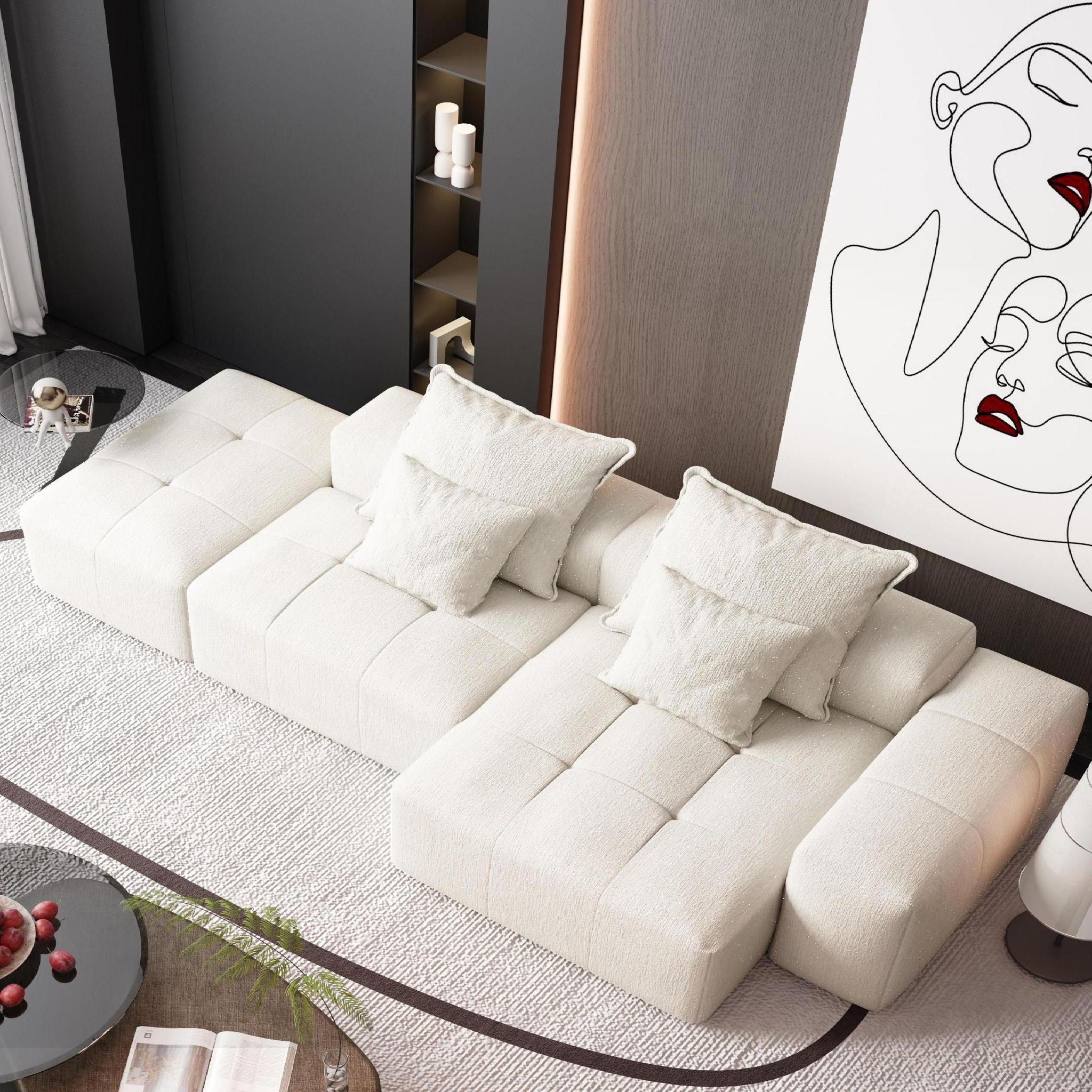 Bobby Furniture - Modern Oversized Diy Combination Modular Sectional Sofa With Pillows image 83