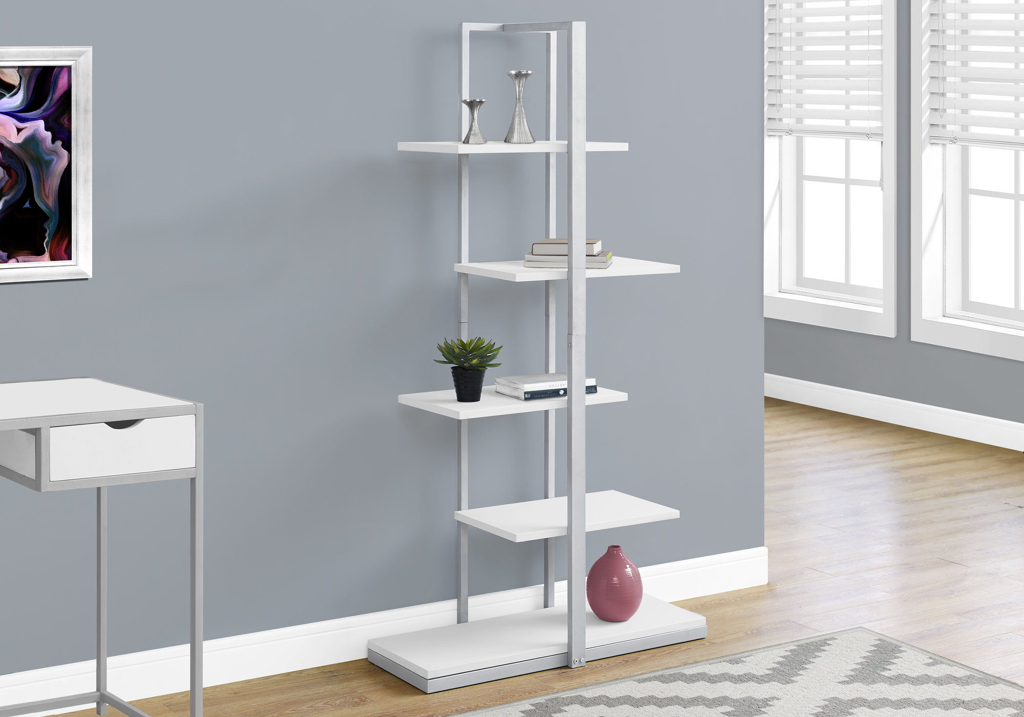 8th Street - Bookshelf, Bookcase, Etagere, 5 Tie For Office, Contemporary & Modern image 1