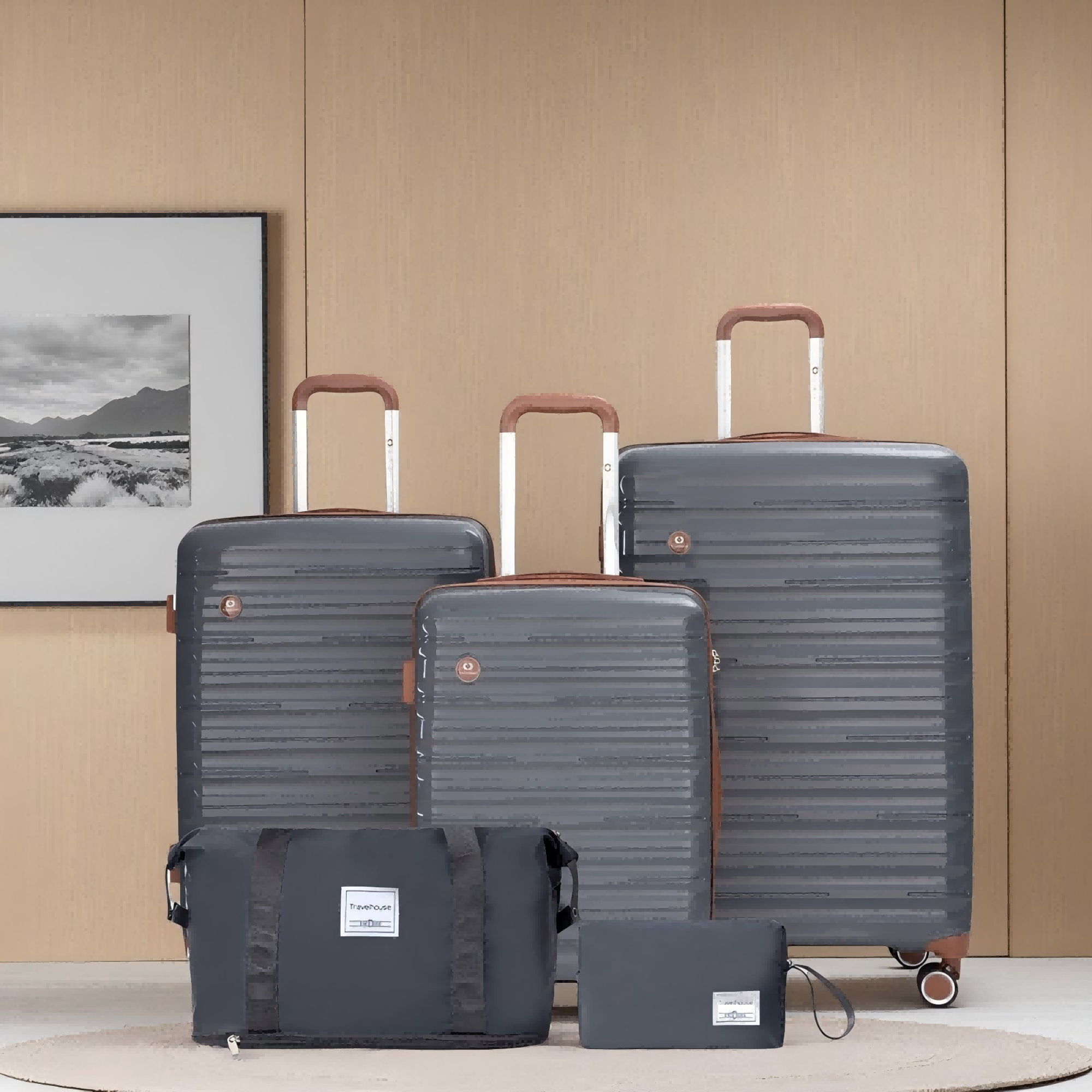 TravelHouse - 5 Piece Set Hardshell Carry On Luggage Set With Tsa Lock image 16