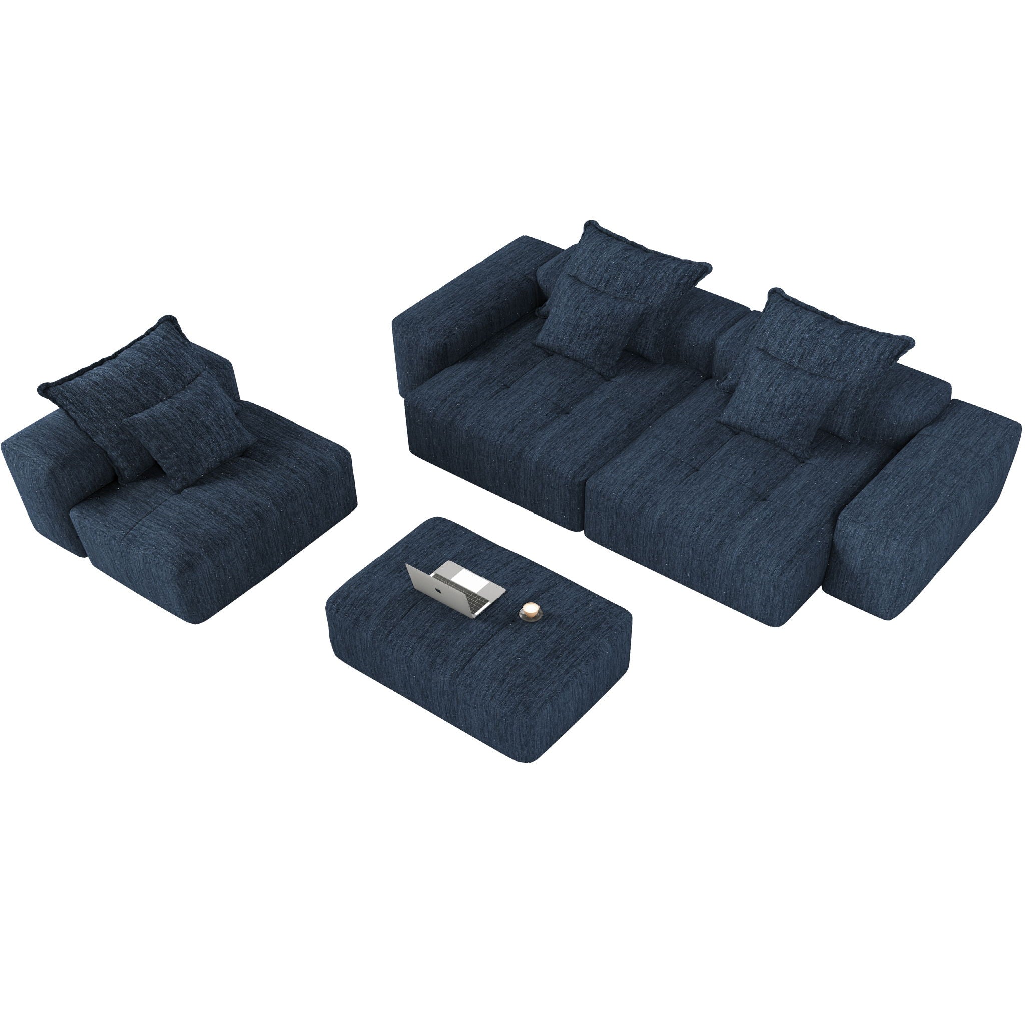 Bobby Furniture - Modern Oversized Diy Combination Modular Sectional Sofa With Pillows image 75