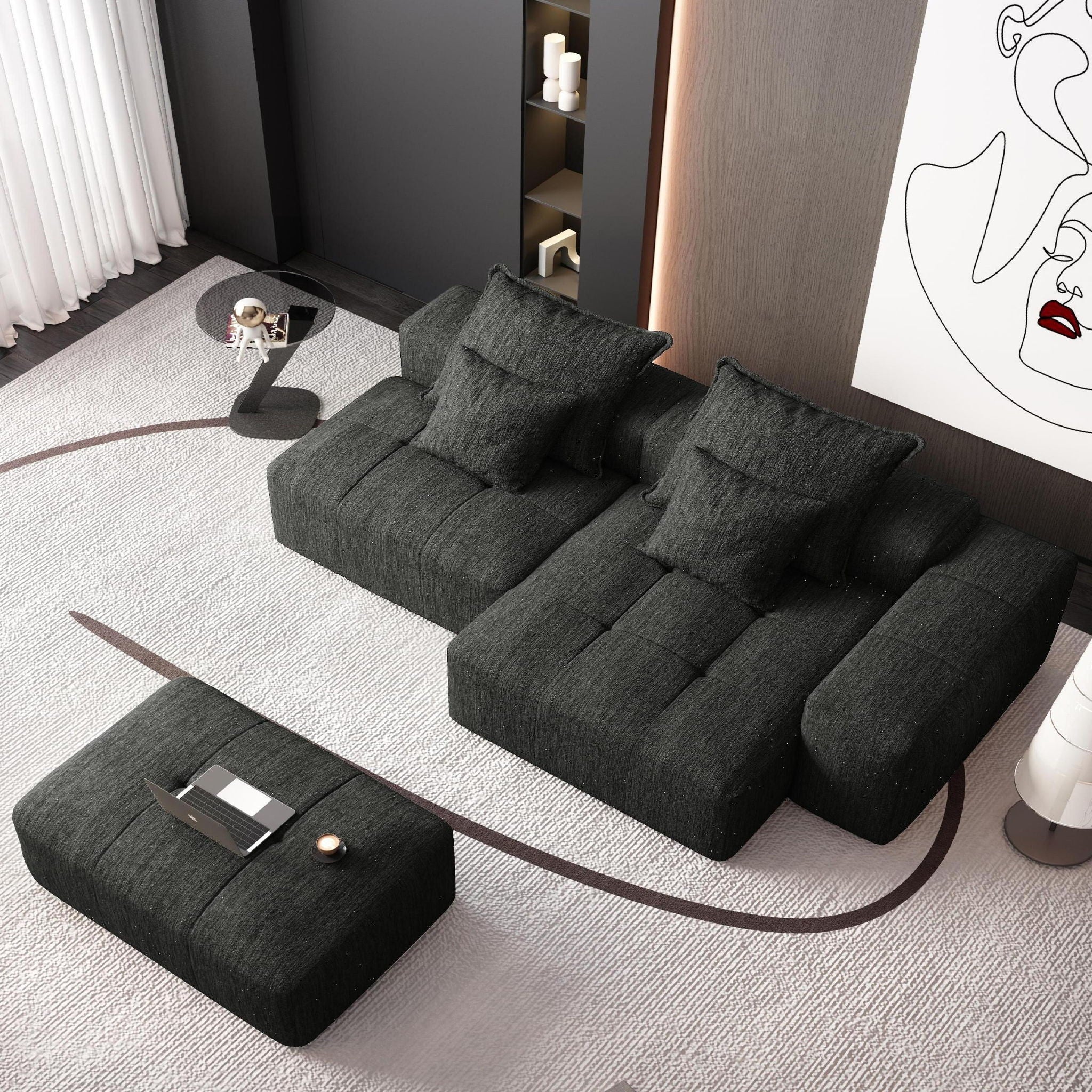 Bobby Furniture - Modern Oversized Diy Combination Modular Sectional Sofa With Pillows image 24