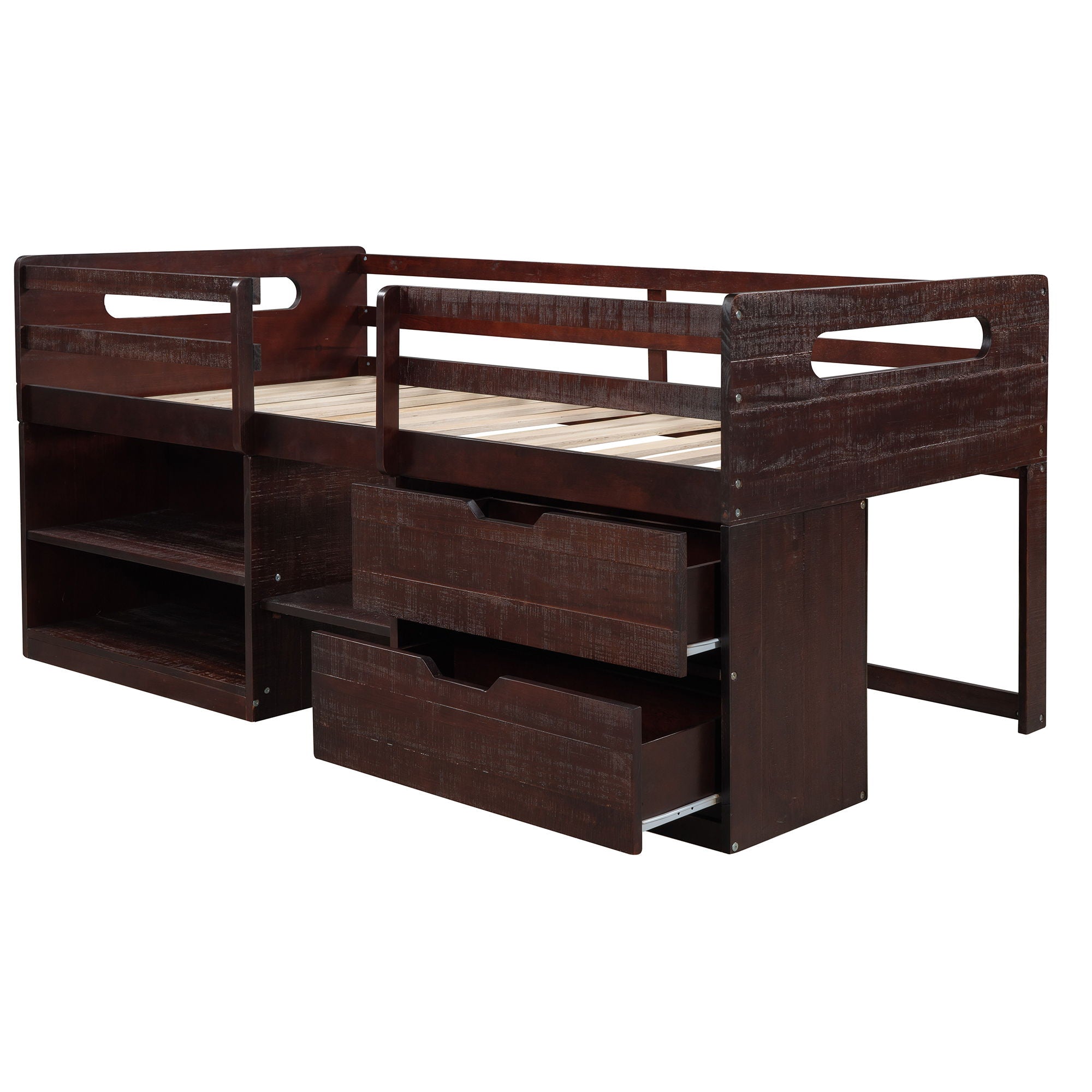 DreamHaus - Loft Bed With Two Shelves And Two Drawers image 3