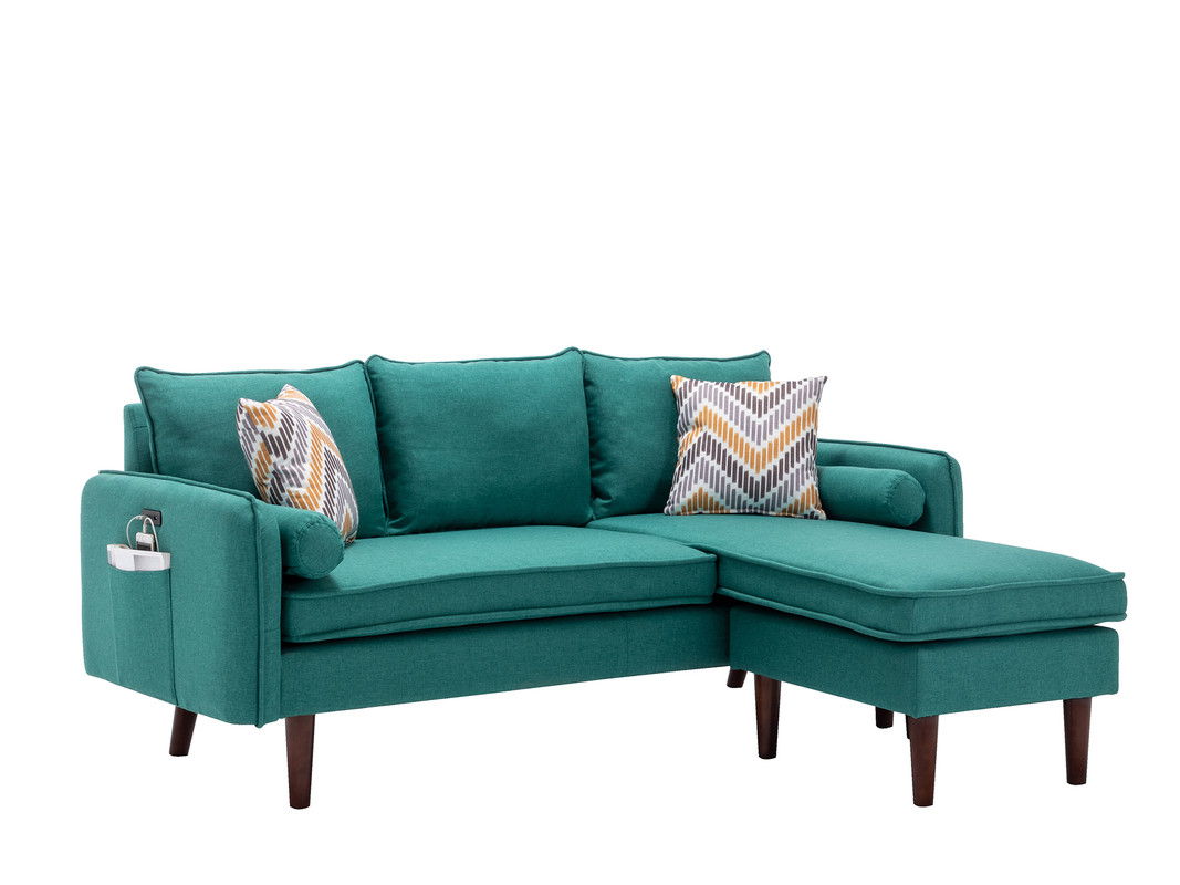 Lilola Home - Mia - Sectional Sofa Chaise With USB Charger And Pillows image 2