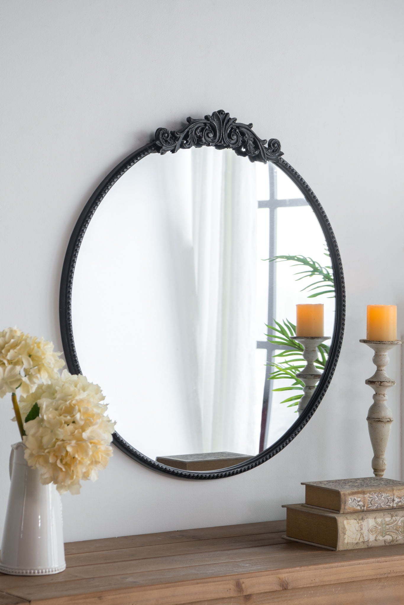 Evergreen Decor - Classic Design Mirror With Baroque Inspired Frame For Bathroom, Entryway Console Lean Against Wall image 9