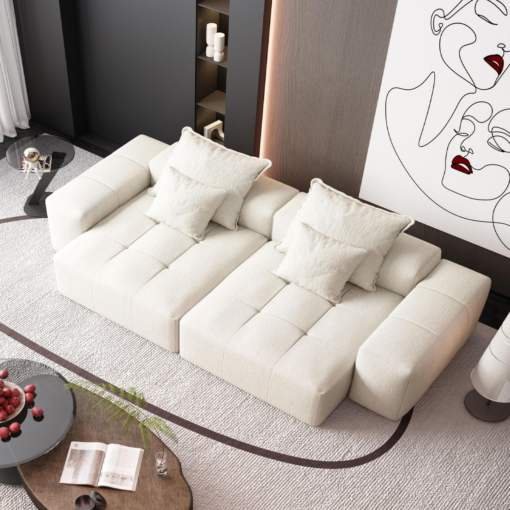 Bobby Furniture - Modern Oversized Diy Combination Modular Sectional Sofa With Pillows image 81