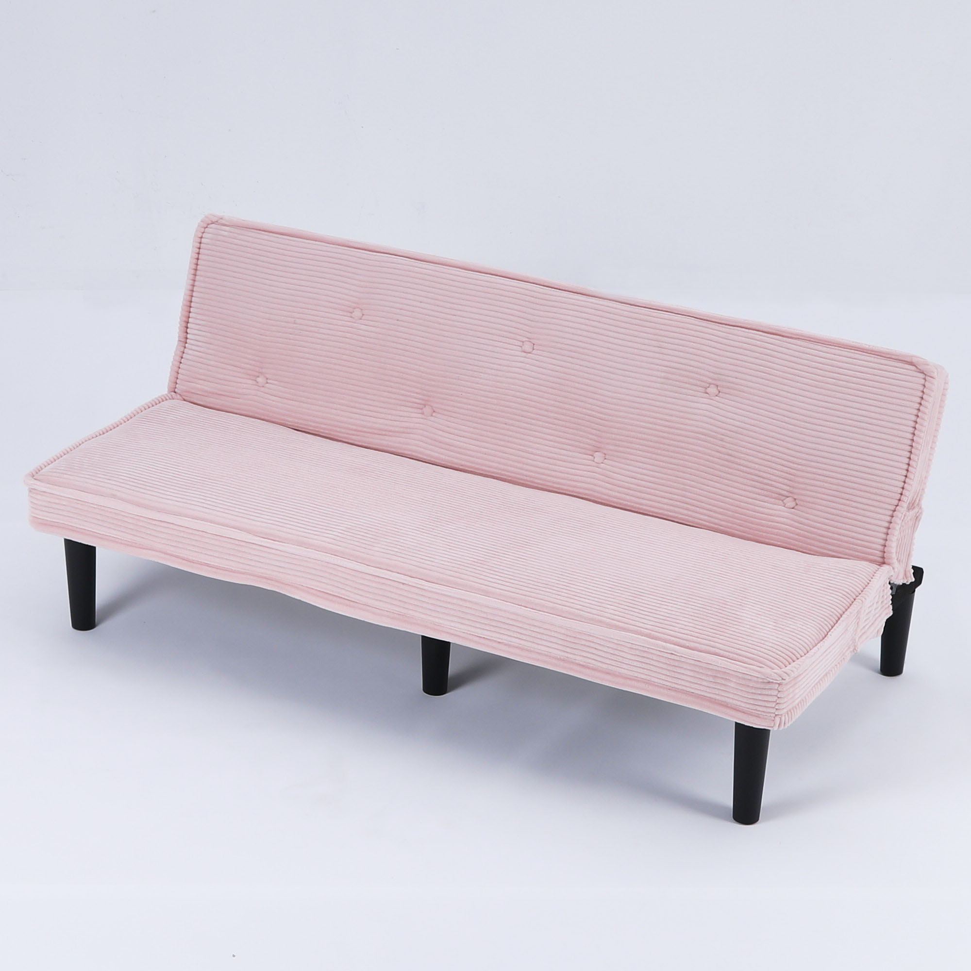 DesignTheory - Modern Sofa Bed - Black / Beige / Pink image 2