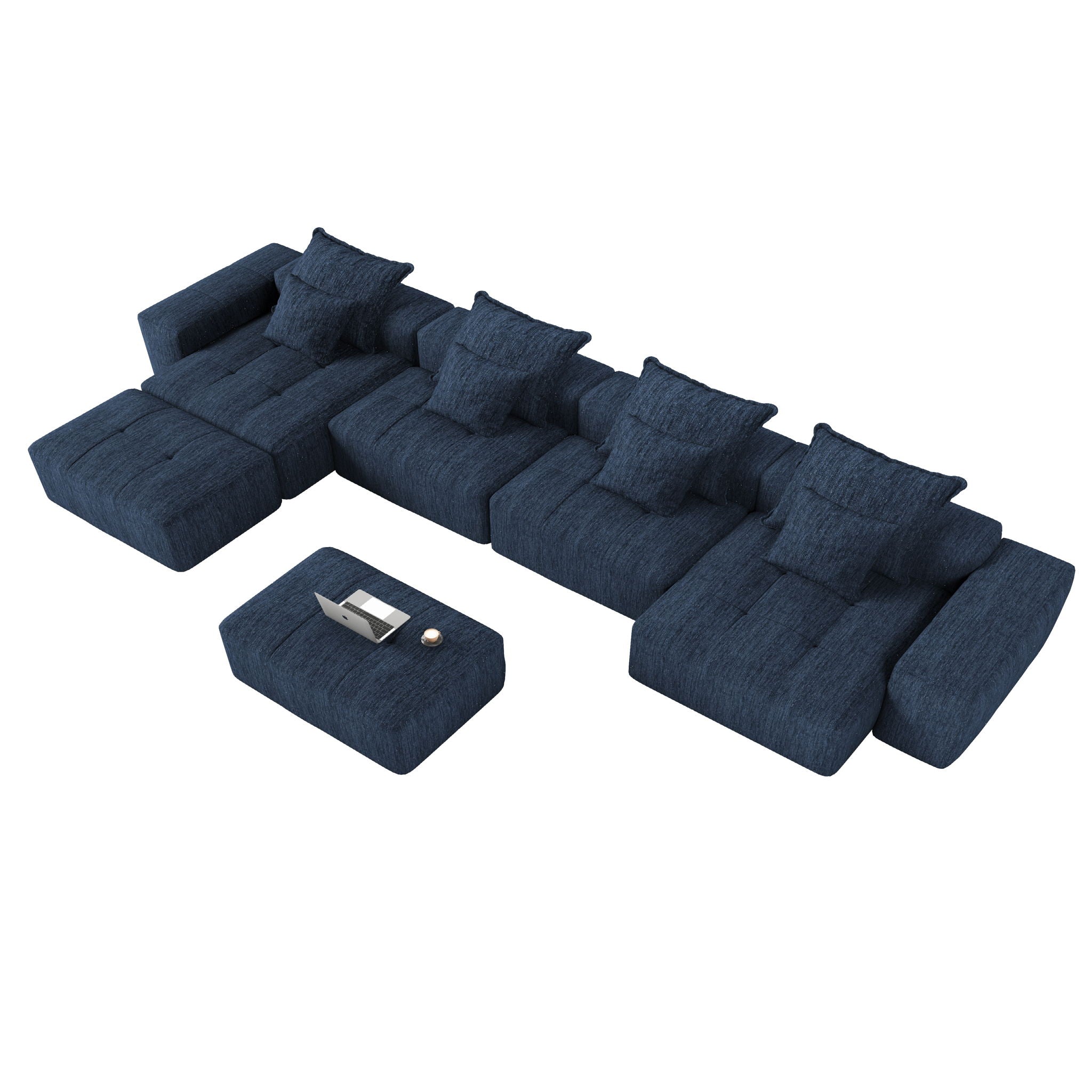 Bobby Furniture - Modern Oversized Diy Combination Modular Sectional Sofa With Pillows image 38