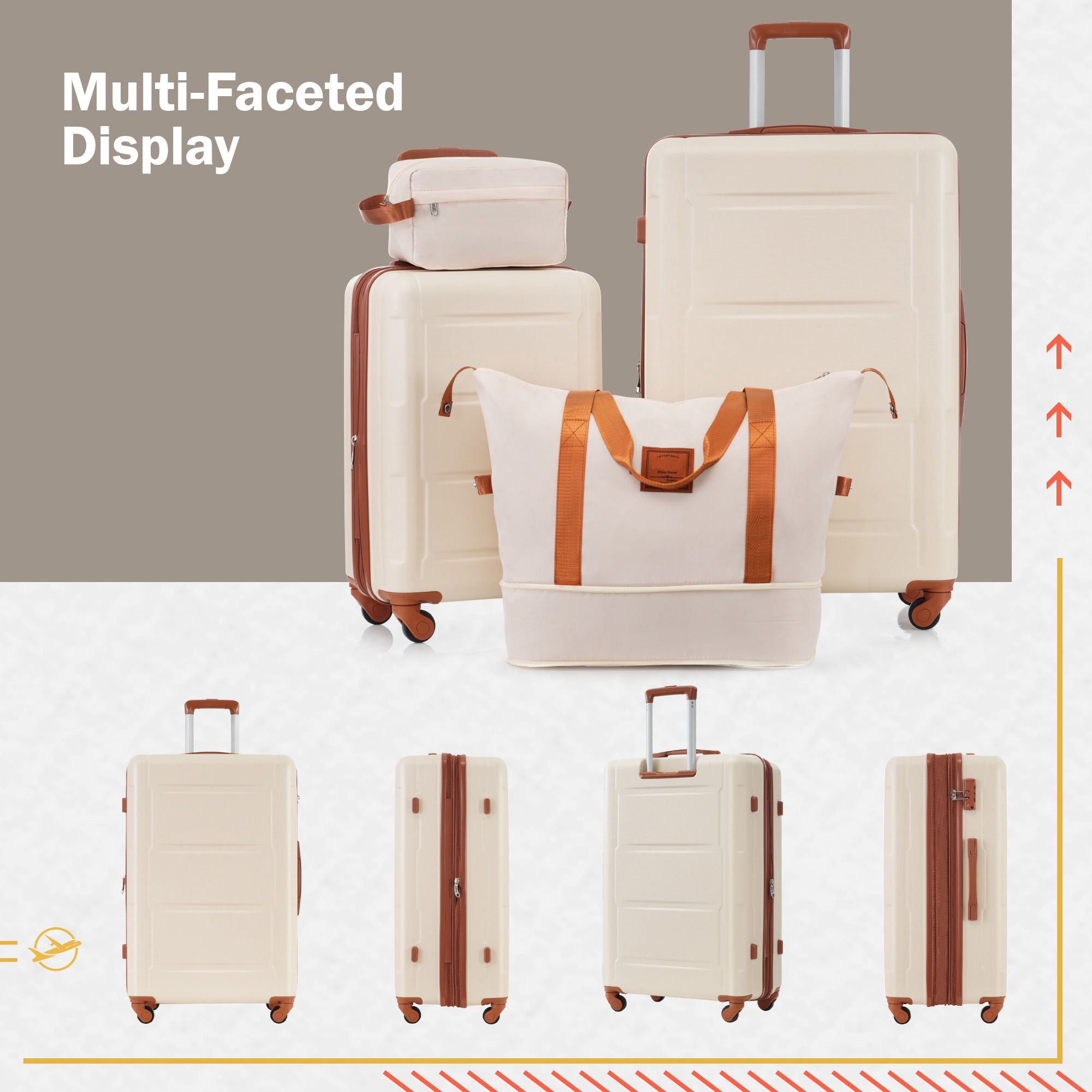 SUM Luggage - 2 Piece Luggage Set With Bags Expanable Spinner Wheels ABS Lightweight Suitcase With Tsa Lock 20" / 24" image 10