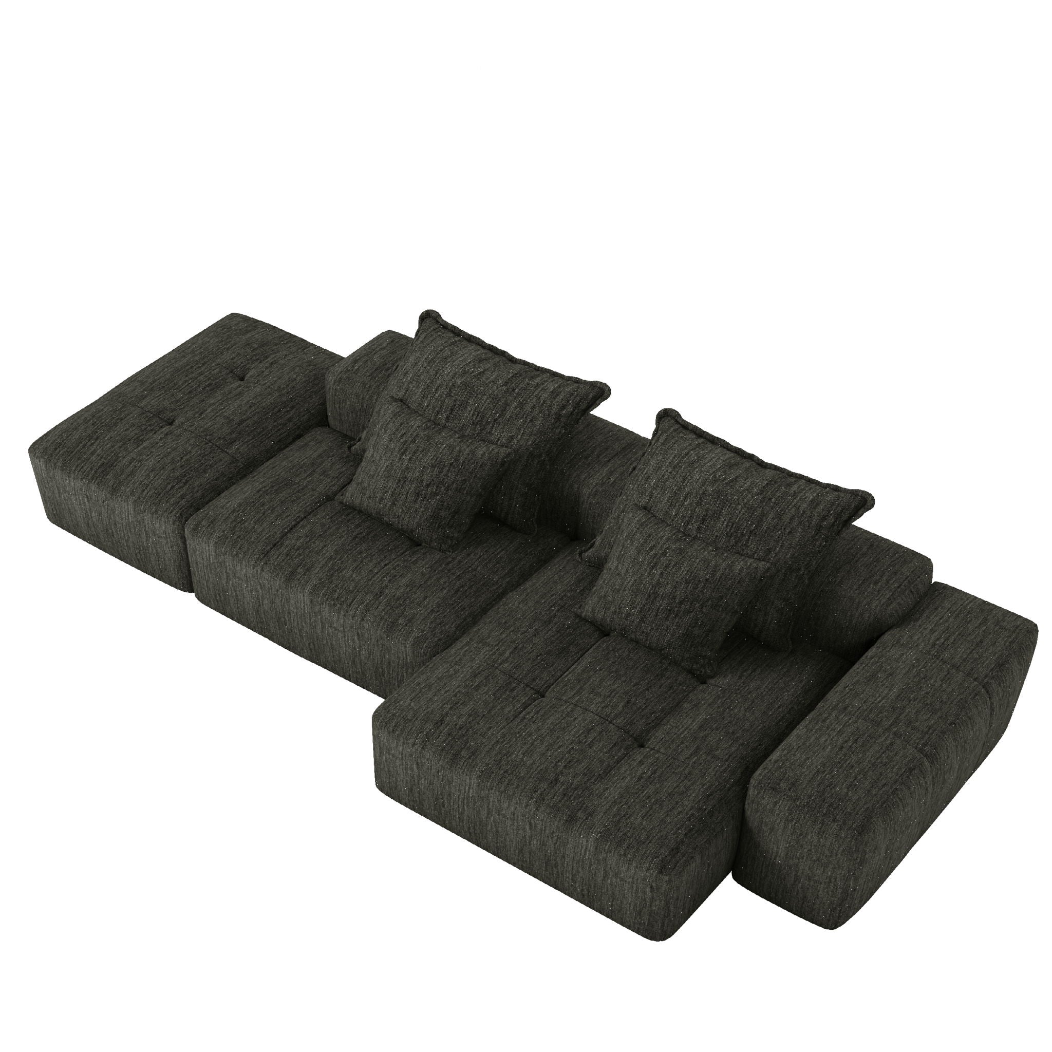 Bobby Furniture - Modern Oversized Diy Combination Modular Sectional Sofa With Pillows image 15