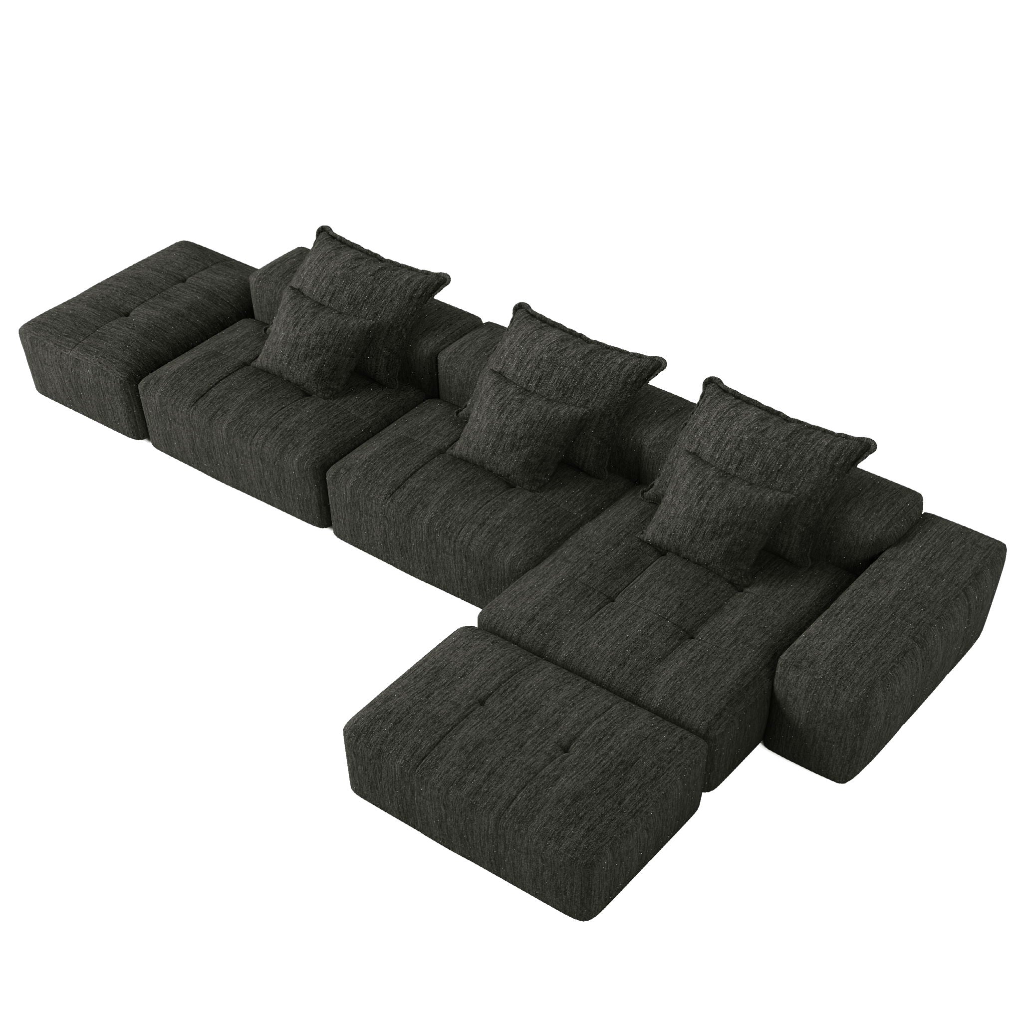 Bobby Furniture - Modern Oversized Diy Combination Modular Sectional Sofa With Pillows image 3