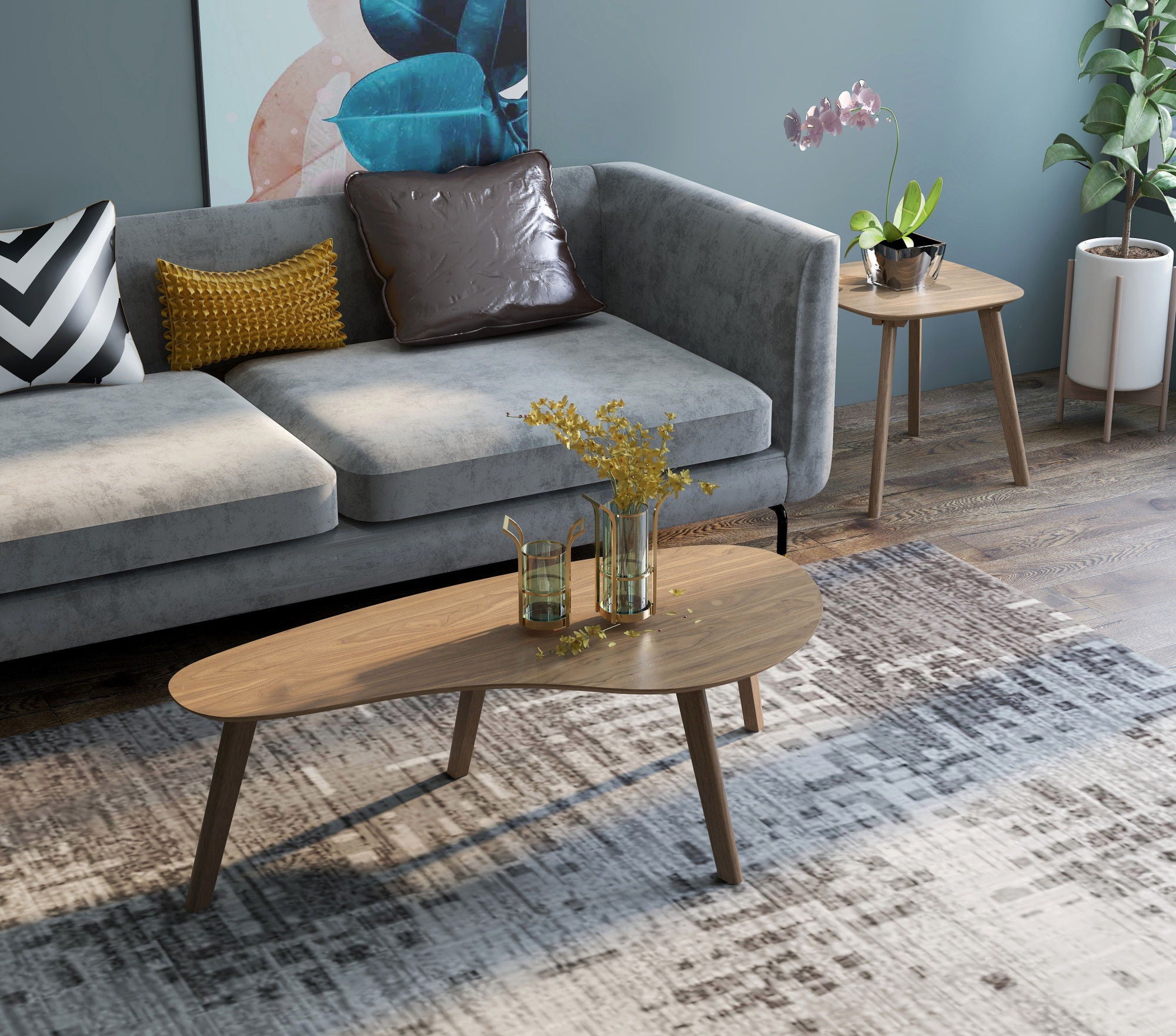 Emerald Home - Couch.com Pineda End Table Brown, Modern Style, Wood Construction, Light Brown Finish image 2