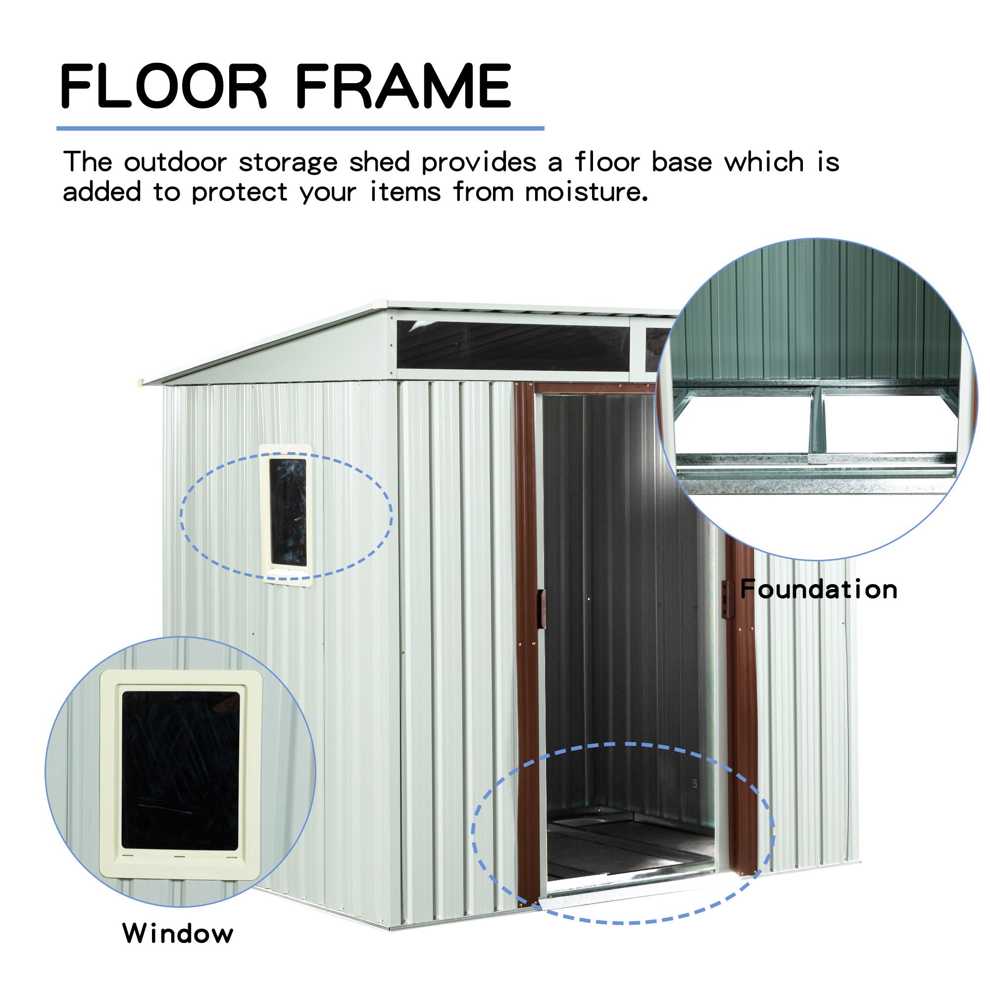 WWC - Outdoor Metal Storage Shed With Window image 2