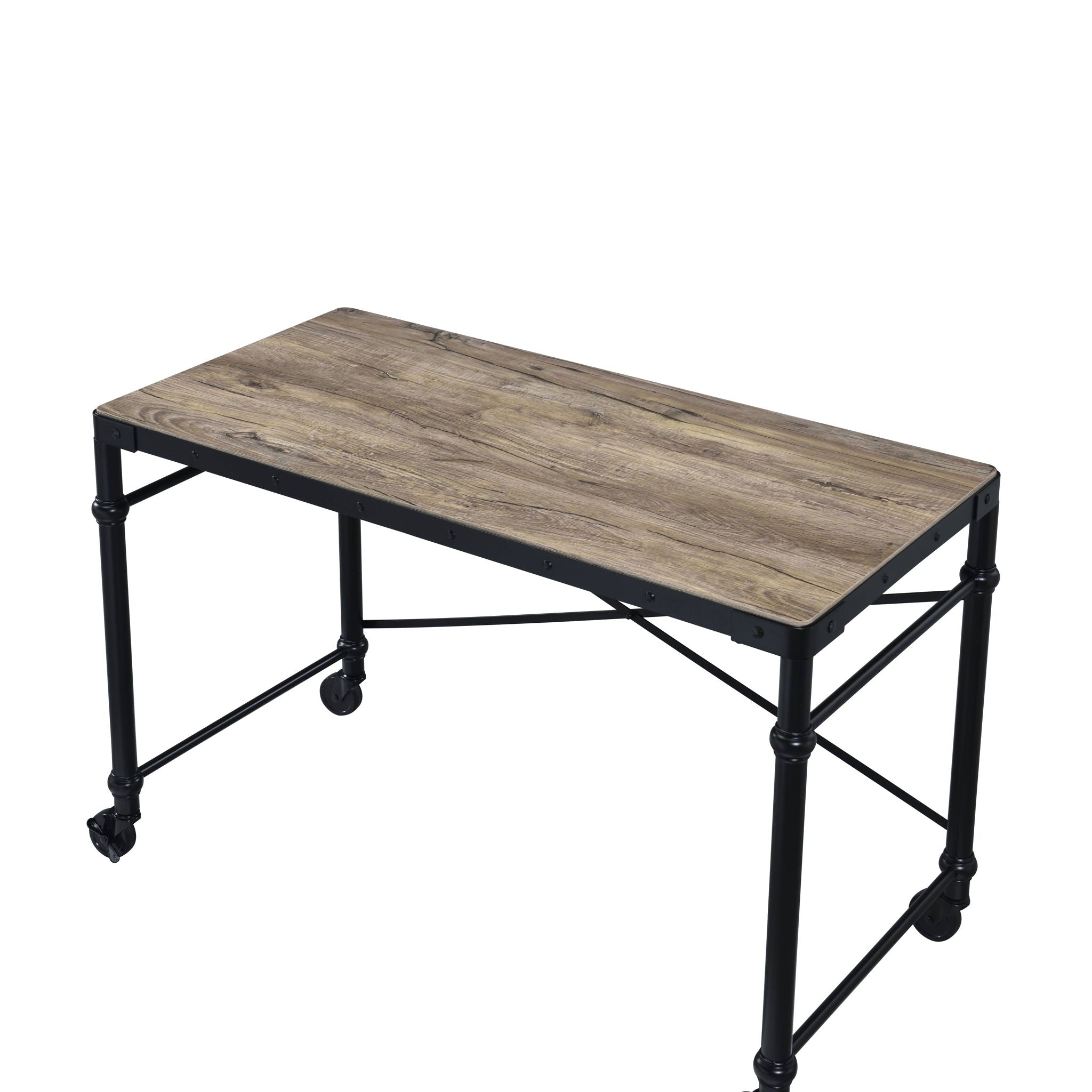 Acme - Oklarth - Rustic Writing Desk - Black / Oak image 3