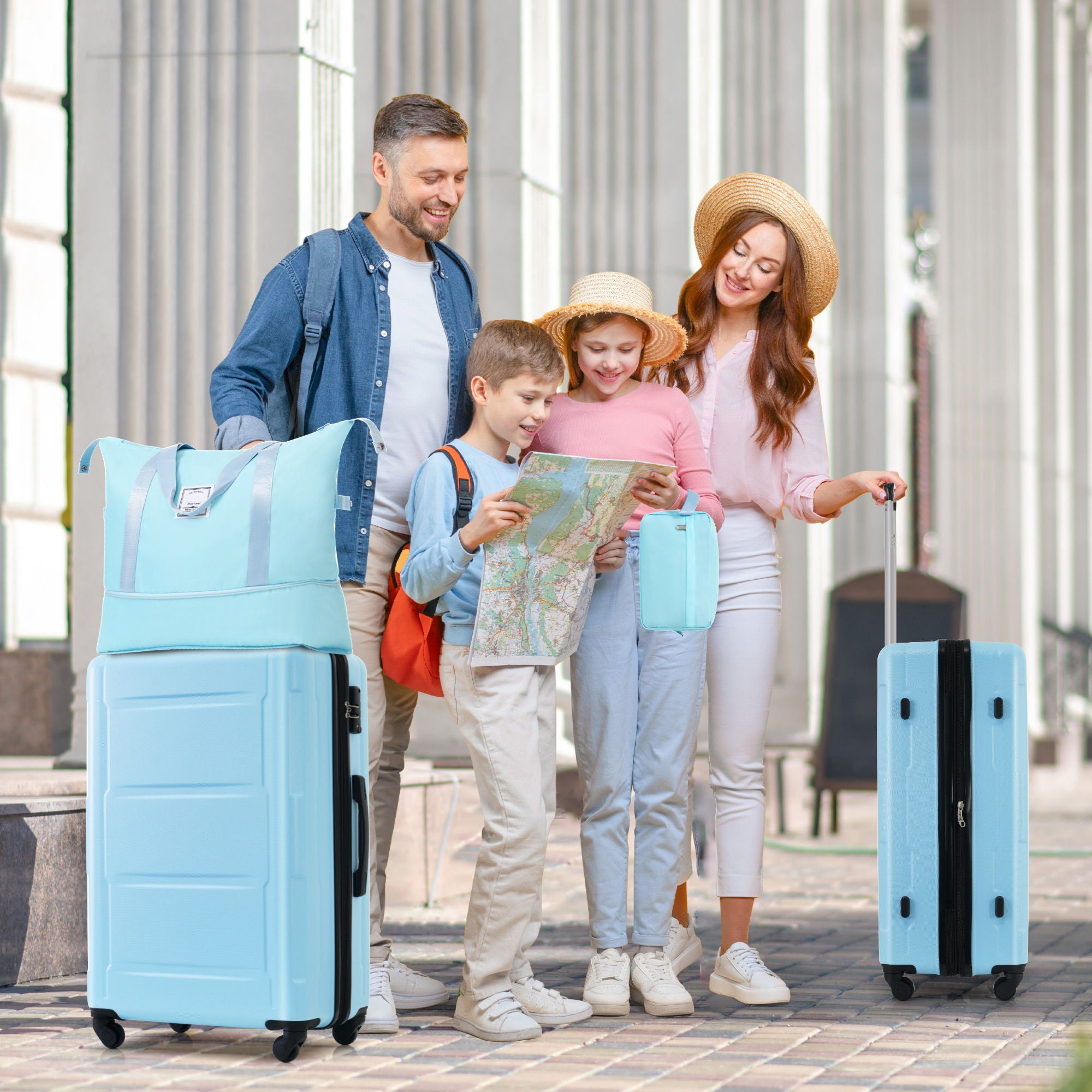 SUM Luggage - 2 Piece Luggage Set With Bags Expanable Spinner Wheels ABS Lightweight Suitcase With Tsa Lock 20" / 24" image 3