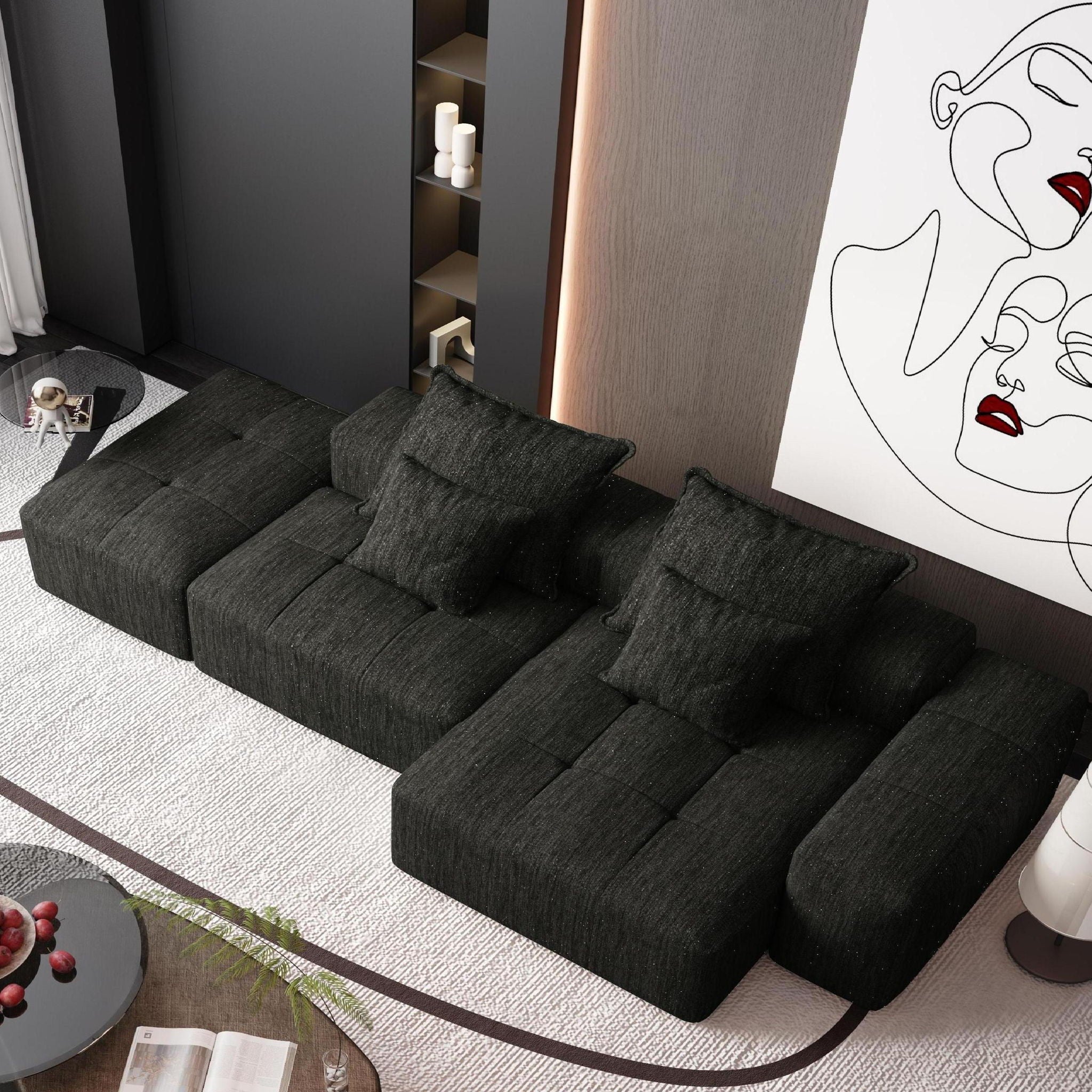 Bobby Furniture - Modern Oversized Diy Combination Modular Sectional Sofa With Pillows image 29