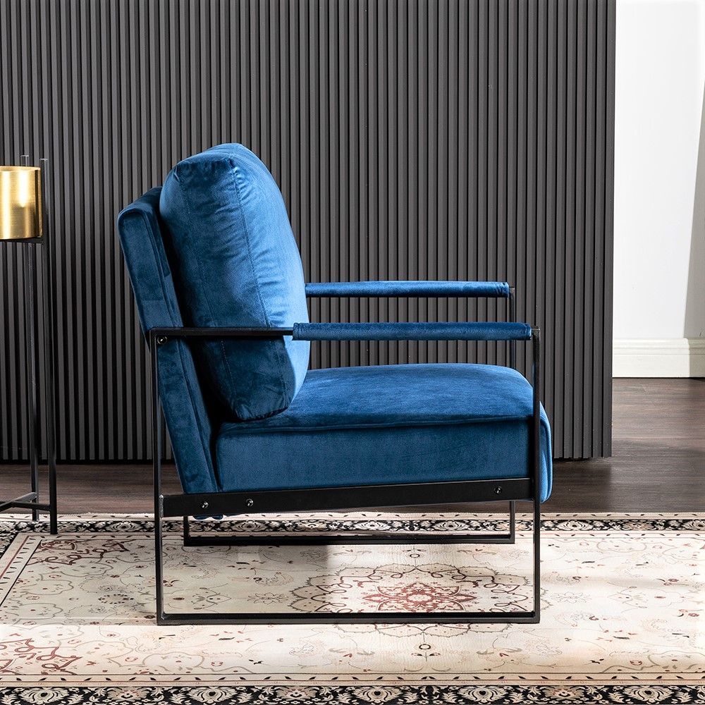 US Pride - Classic Mid Century Modern Accent Chair With Durable Square Metal Frame, Armchair image 19