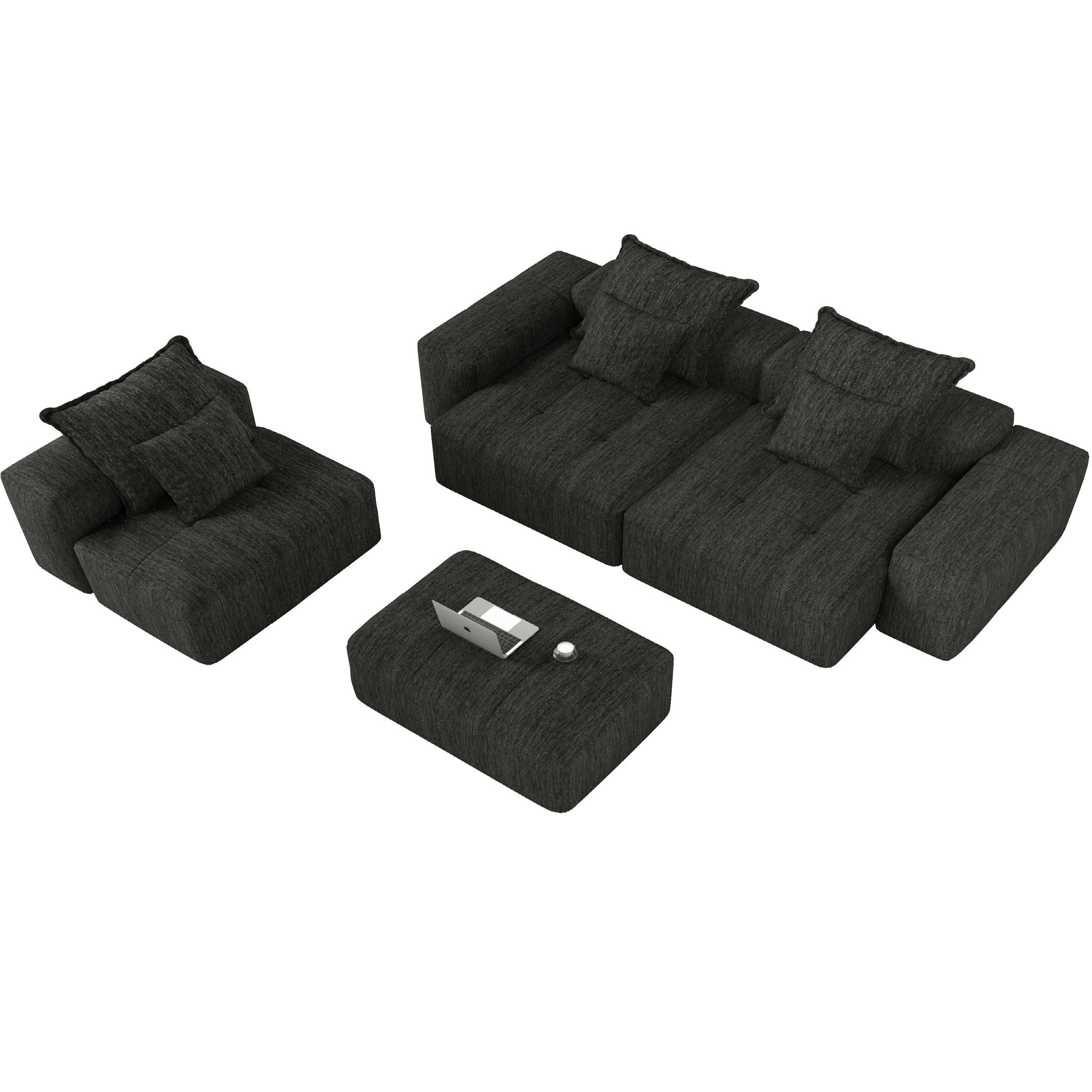 Bobby Furniture - Modern Oversized Diy Combination Modular Sectional Sofa With Pillows image 26