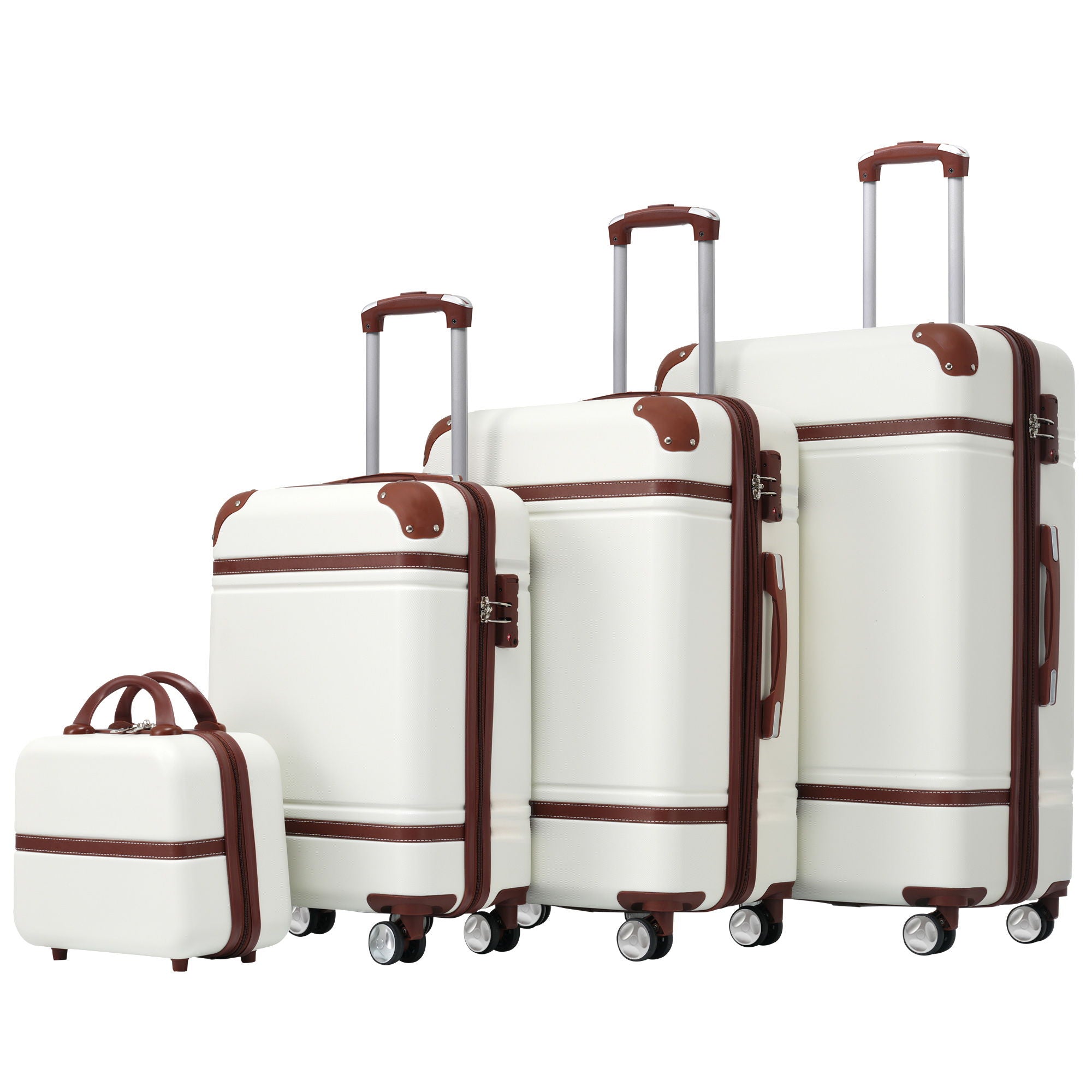 SUM Luggage - Hardshell Luggage Sets 4 Pieces 20" / 24" / 28" Luggages And Cosmetic Case Spinner Suitcase With Tsa Lock Lightweight image 8