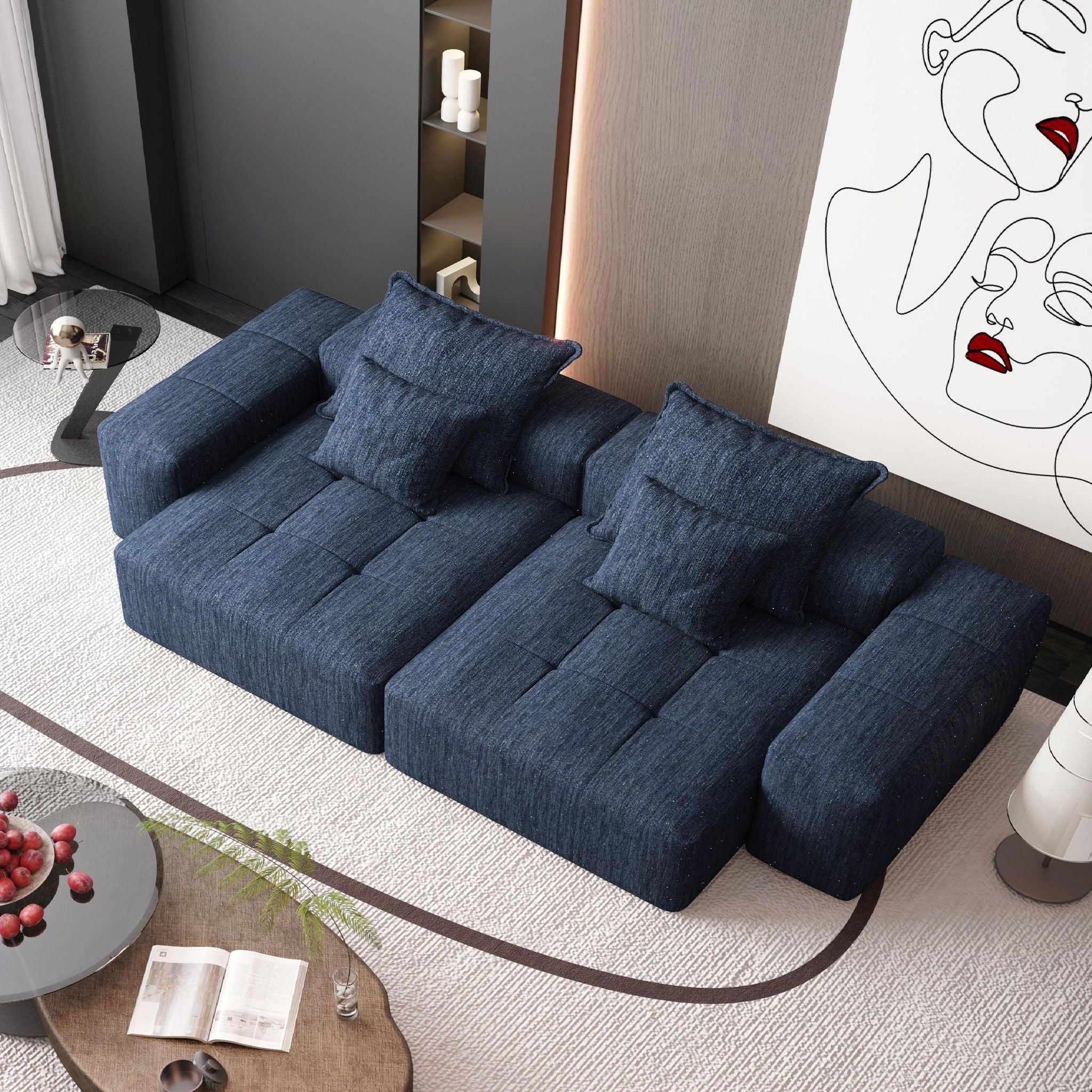 Bobby Furniture - Modern Oversized Diy Combination Modular Sectional Sofa With Pillows image 30