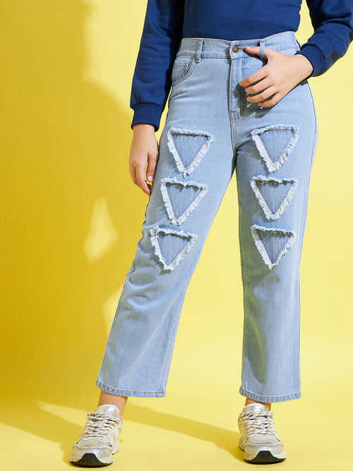 Buy Girls Ice Blue Bell Bottom Jeans Online at Sassafras