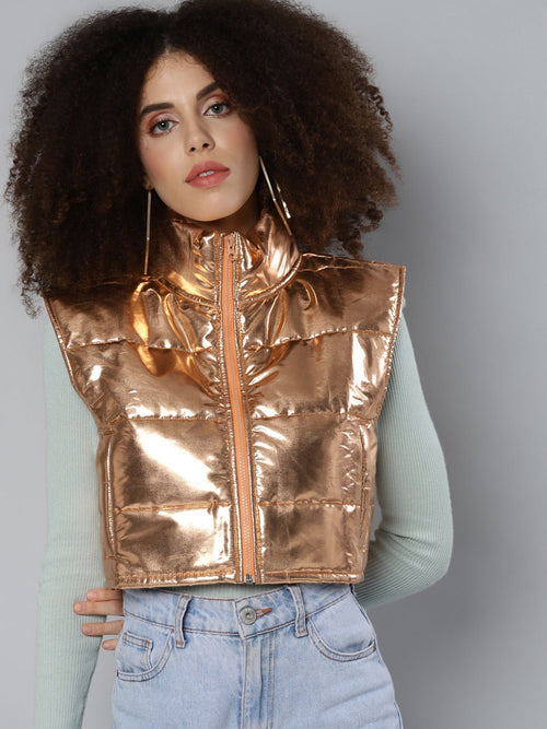 Wholesale Silver Metallic Crop Bomber Jacket – Tradyl