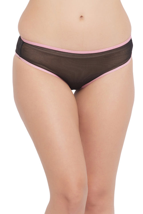 Clovia Cotton Low Waist Bikini Panty with Text Print Back 