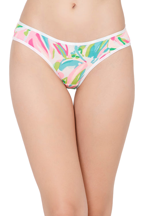 Buy Low Waist Animal Print Bikini Panty in White - Cotton Online