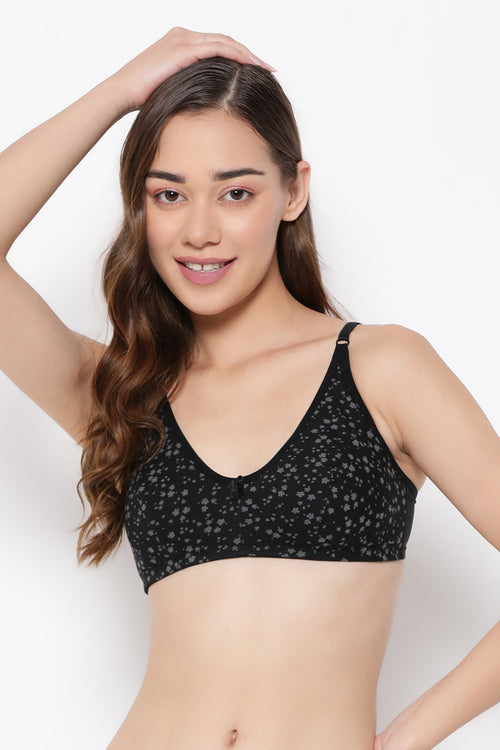 Buy Non-Padded Non-Wired Full Cup Cami Bra in Black - Cotton Online India,  Best Prices, COD - Clovia - BR1602A13