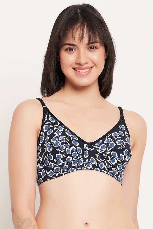 Padded Non-Wired Full Cup Multiway Bra In Navy - Lace in Rampur at