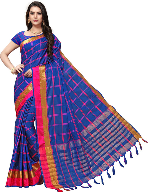 Buy Multicolor Striped Tussar Silk Sari Online in USA with Zari Border –  Pure Elegance