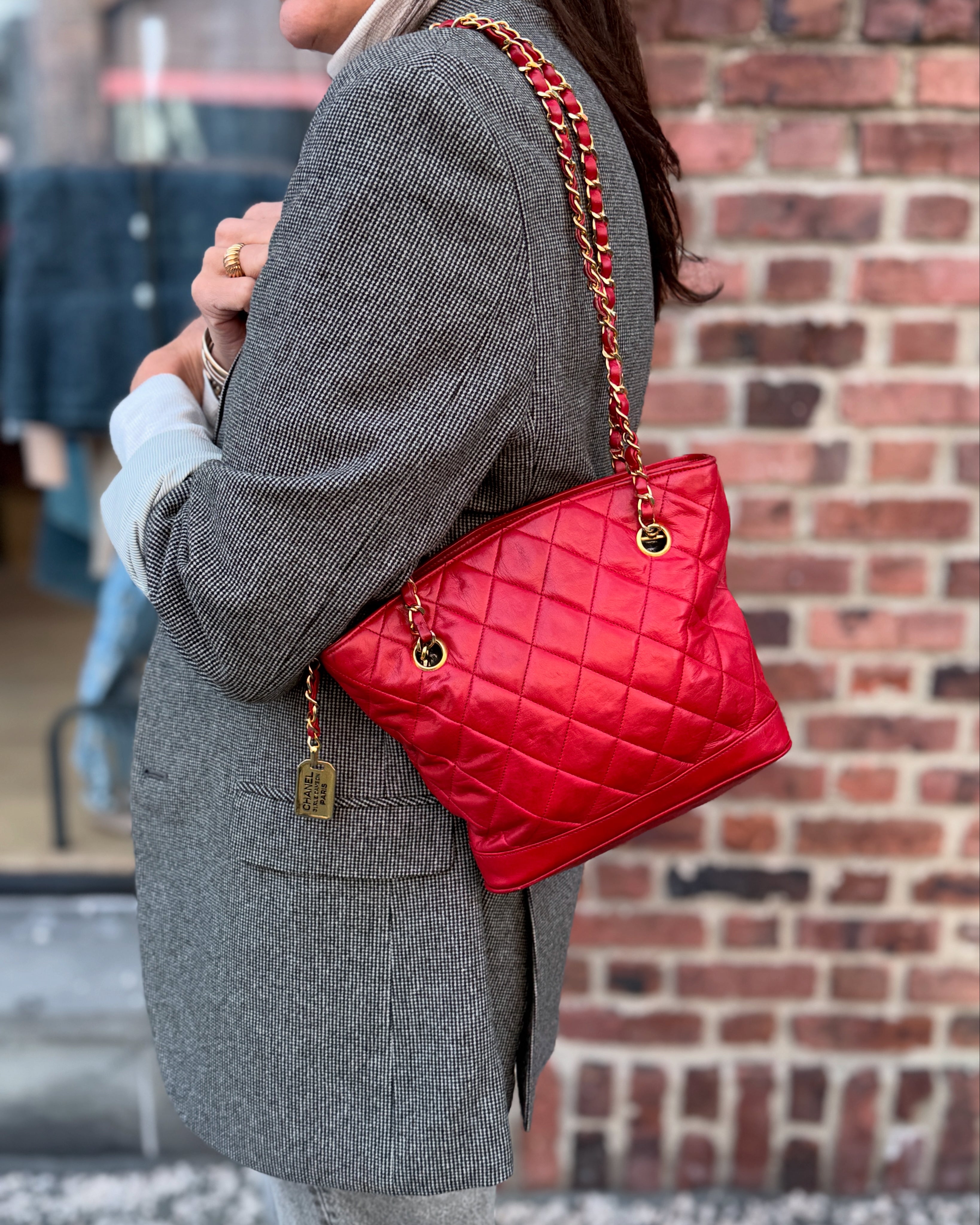 CHANEL Vintage lambskin Satchel Gold Hardware - Second Edition NY