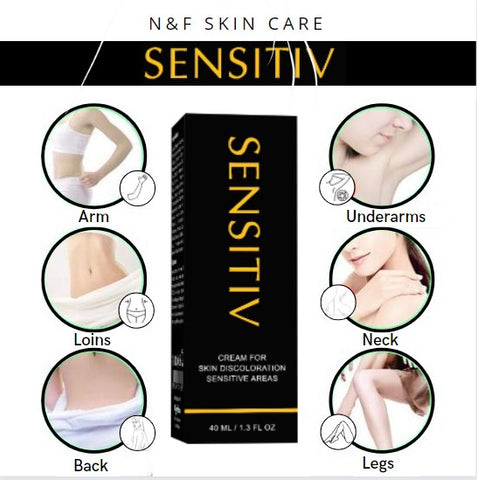 Sensitive areas whitening cream