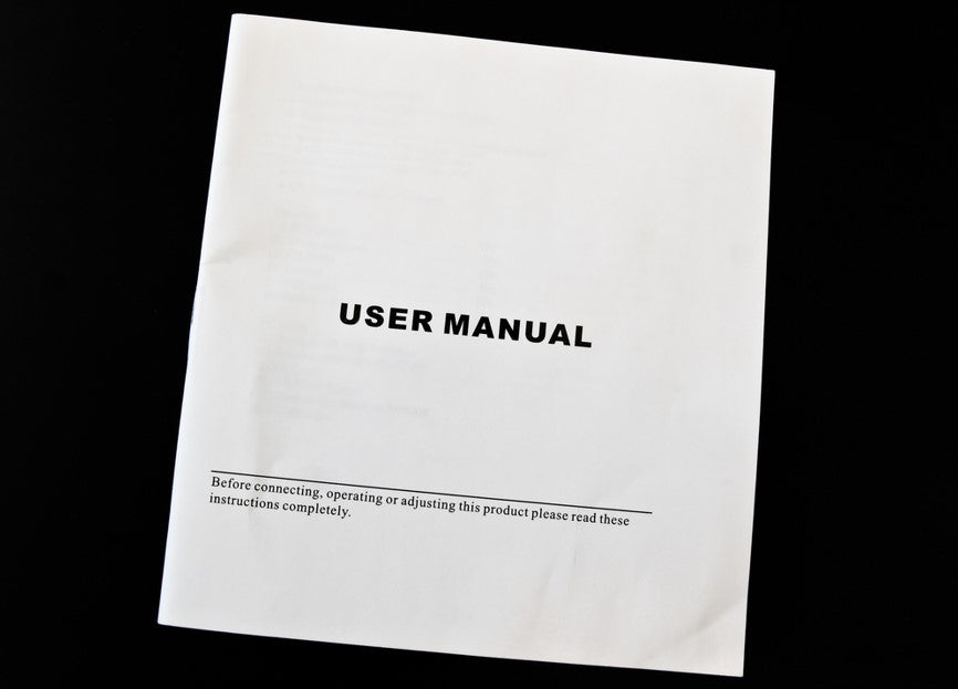 User manual on black background