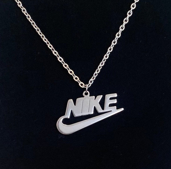 Nike Swoosh Pixel Art Necklace : Silver Plated 