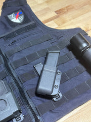 Zero9 Single Mag Case mounted on vest at angle