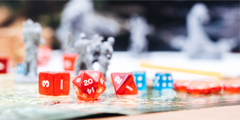 dnd game showing dice
