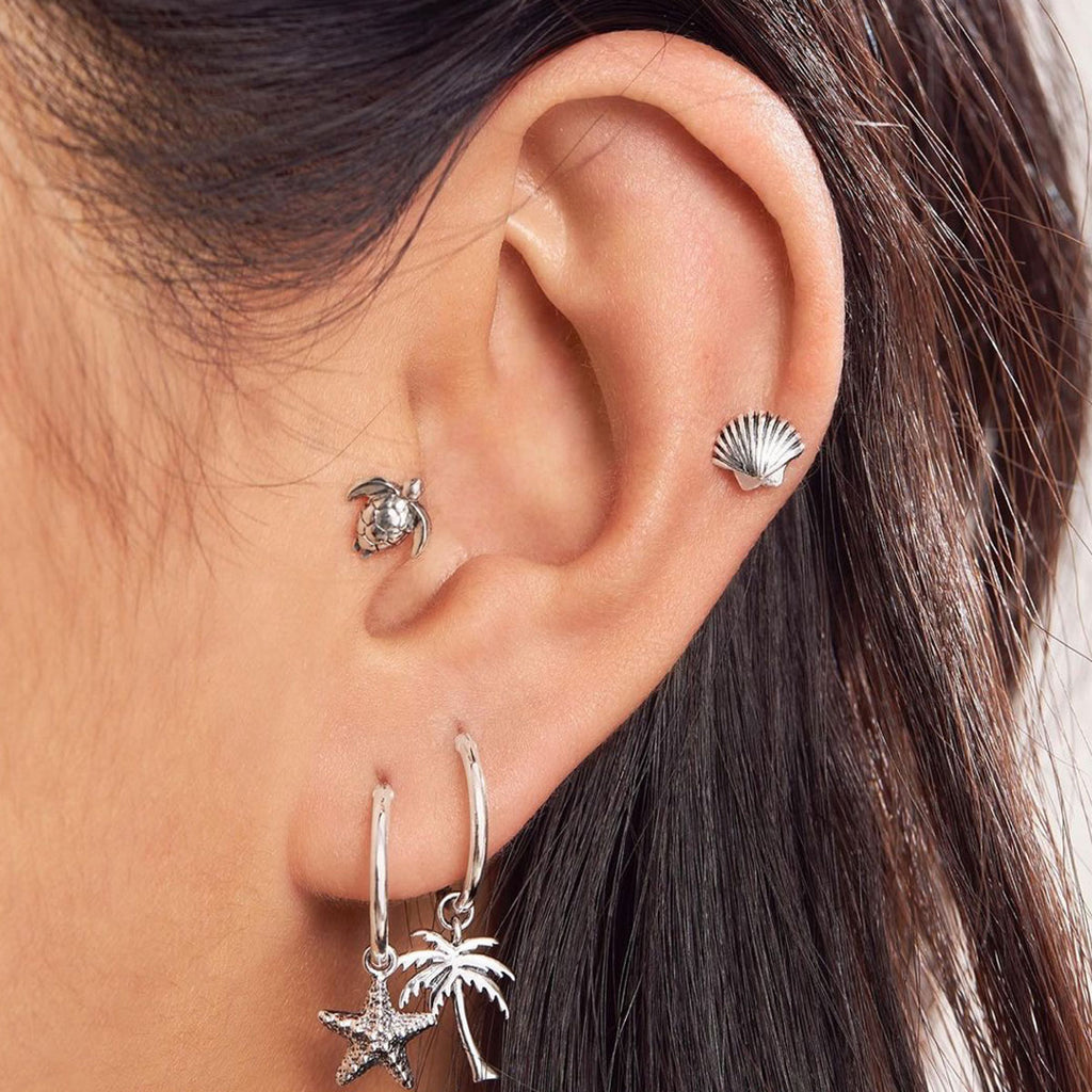 Midsummer Star Sterling Silver Aquatic Jewellery Studs Earrings Sleepers