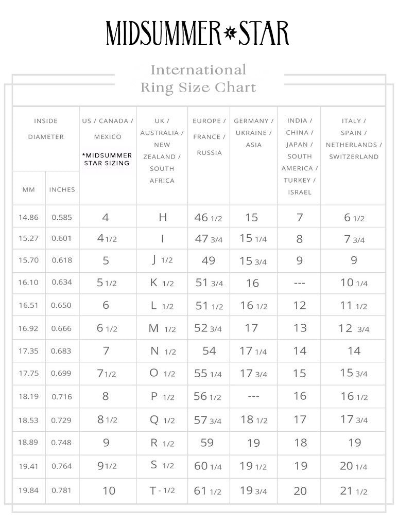 Rings Size Guide | Ring Size Conversion Chart UK | Ernest Jones
