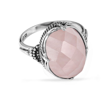 Silver,Stone Rose Quartz Ring at Rs 165/gram in Jaipur | ID: 26012485573