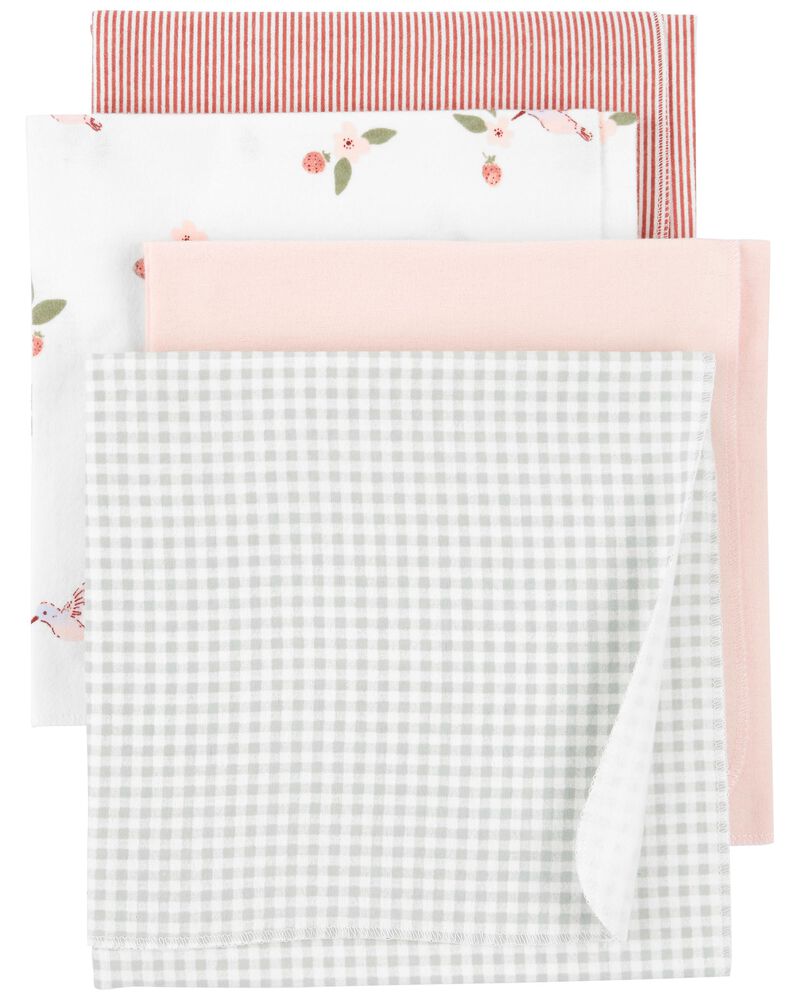 Carter's 4pc Receiving Blankets - Pink White