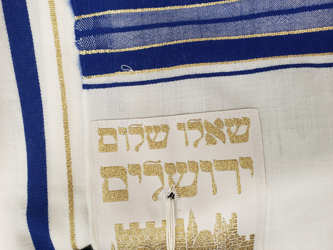 Prayer Shawl – Gold and Navy – Traditional Messianic with Tallit