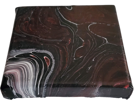 Flow of Waters 8x8 Canvas Art - Acrylic Pour Technique