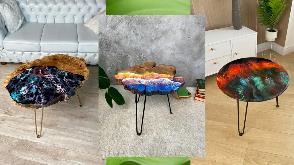 Colorful Epoxy Wood Tables