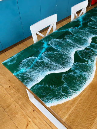 Custom Ocean Table, Epoxy Resin Table, Epoxy Dining Table by  Ironscustomwood