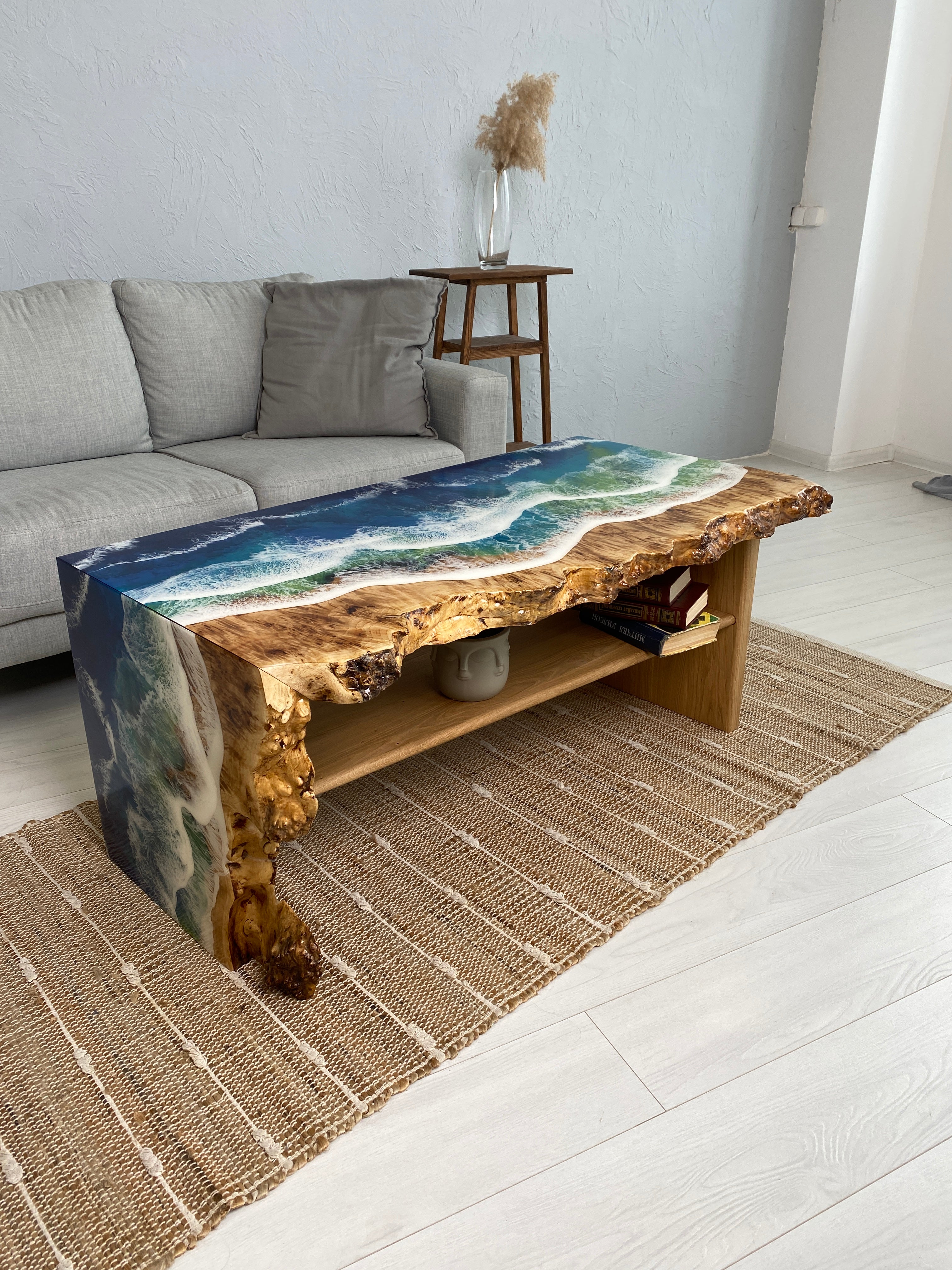 Ocean Wave Epoxy Coffee Table