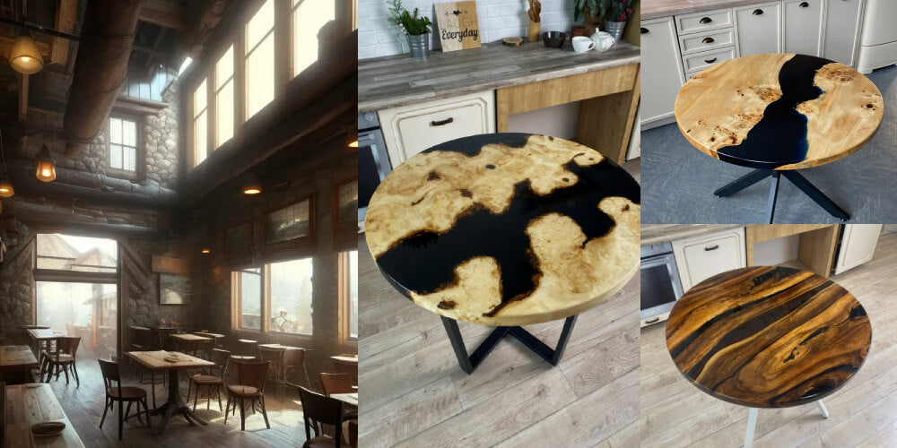 Epoxy Table Top for Rustic Cafe