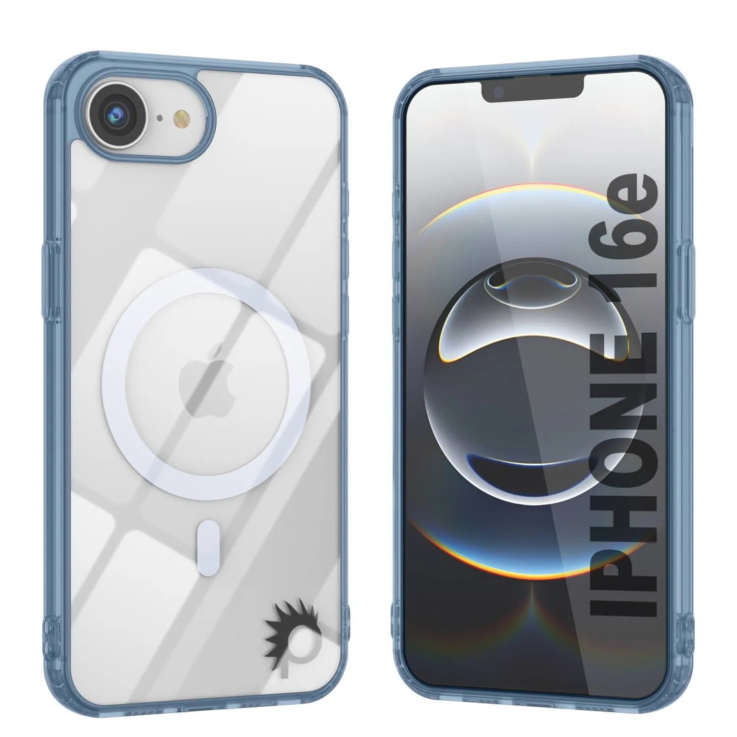 Punkcase iPhone 16e Magnetic Wireless Charging Case [ClearMag Series][Navy]