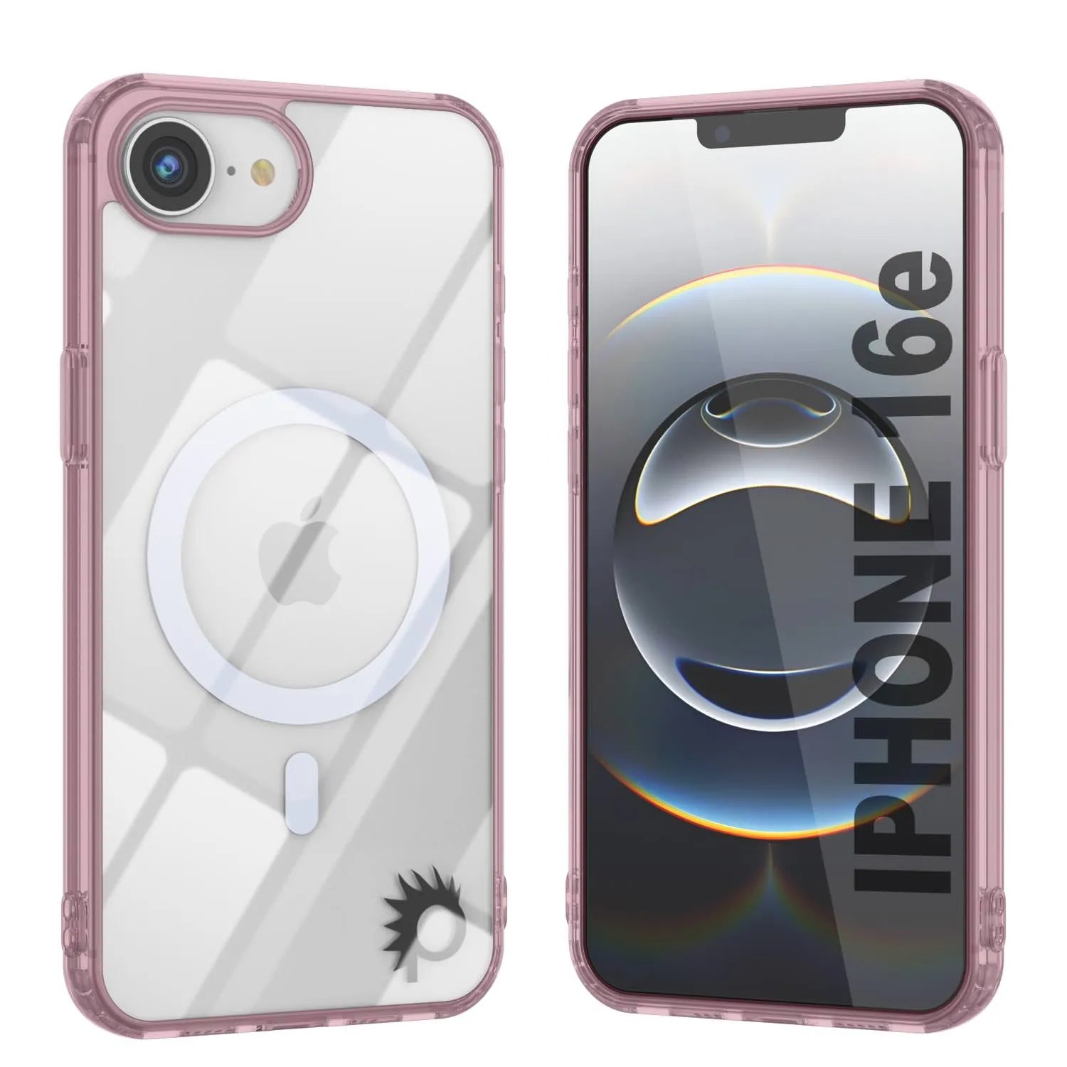 Punkcase iPhone 16e Magnetic Wireless Charging Case [ClearMag Series][Rose]