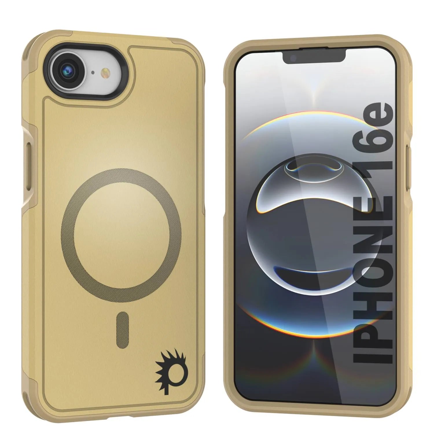 PunkCase iPhone 16e Case, [Spartan 2.0 Series] Clear Rugged Heavy Duty Cover W/Built in Screen Protector [yellow]
