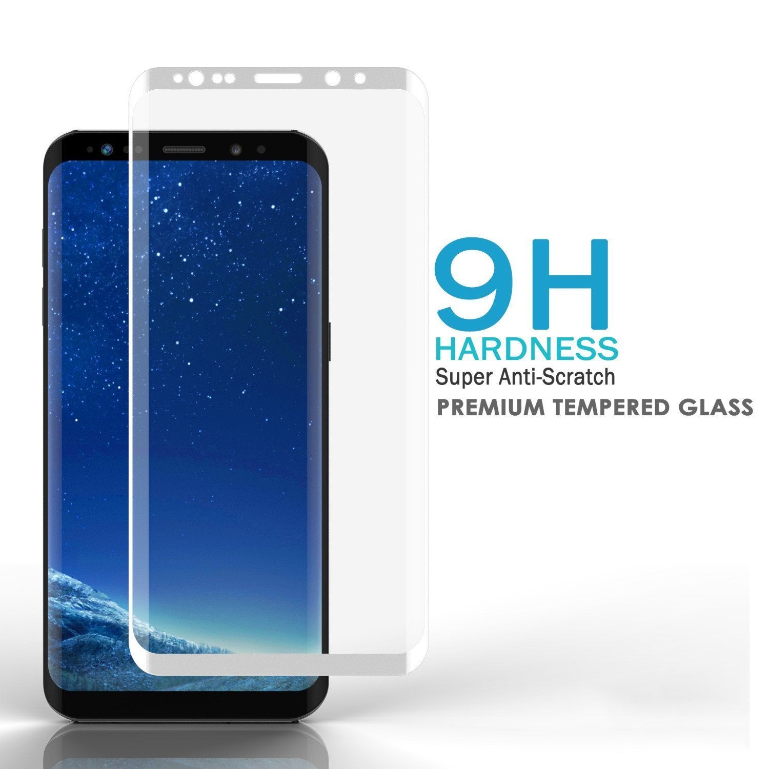 Galaxy S8+ Plus White Punkcase Glass SHIELD Tempered Glass Screen Protector  0.33mm Thick 9H Glass
